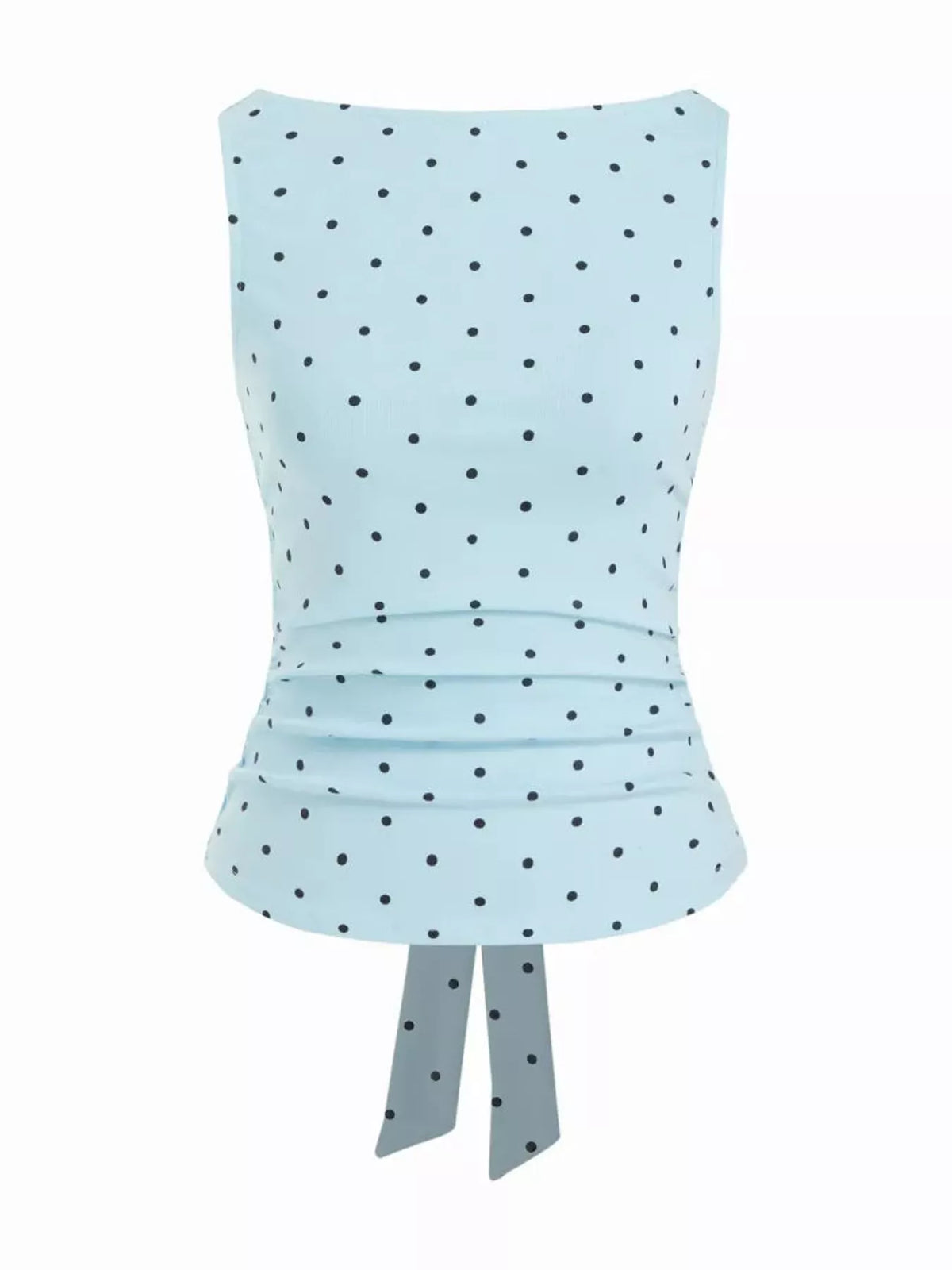 polka dot print sleeveless tank top with tie back | dropsona - neutral - packaging