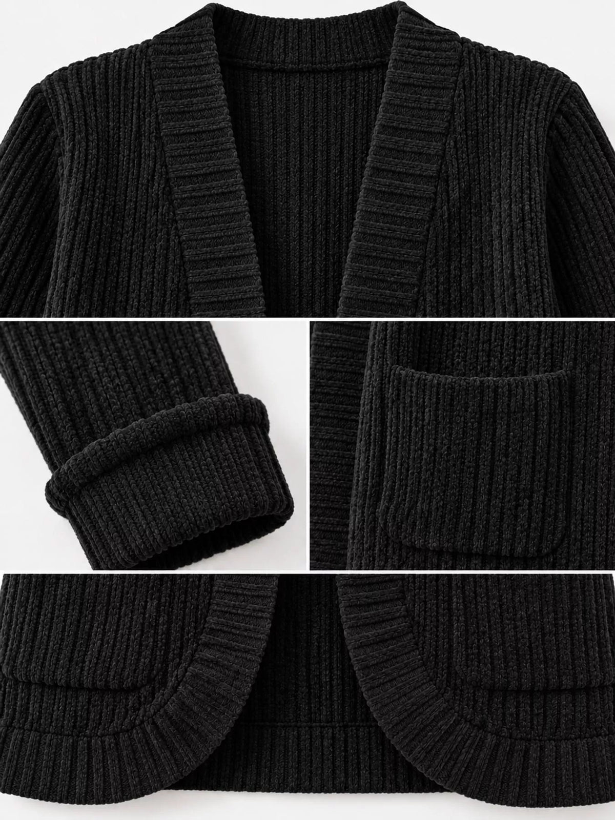 ribbed knit open front cardigan with pockets | dropsona - neutral - packaging