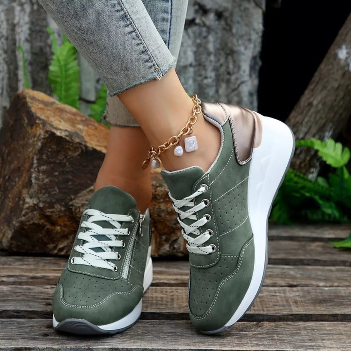 platform lace up sneakers – dear monkey | dropsona - neutral - usage example