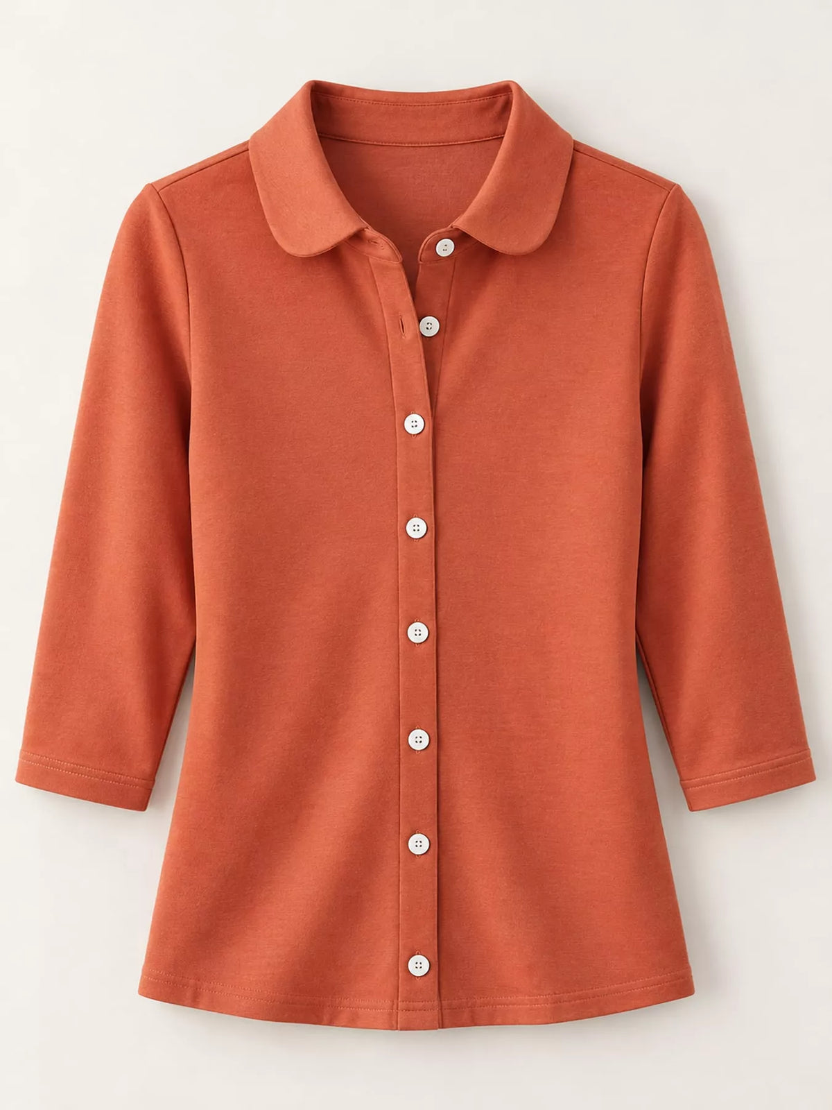 full size button-down long sleeve shirt plus | dropsona - neutral - front view