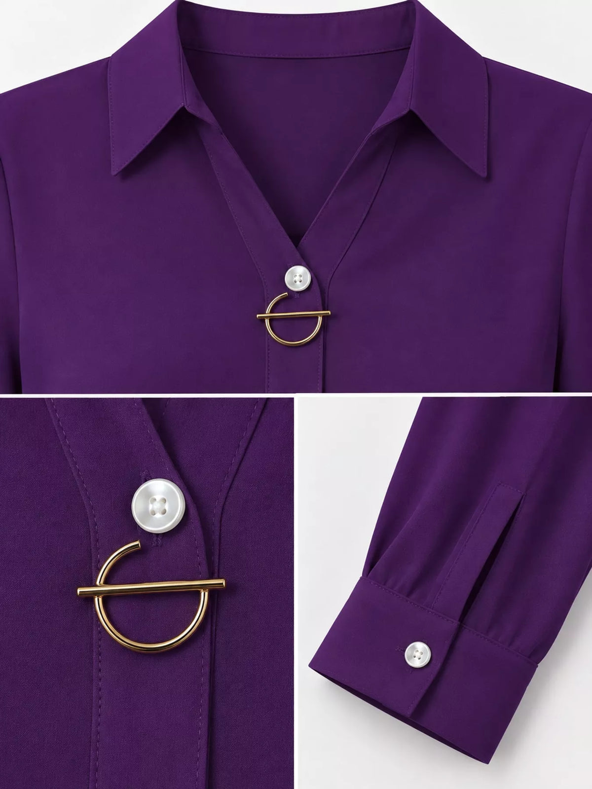 long sleeve satin blouse | dropsona - neutral - usage example