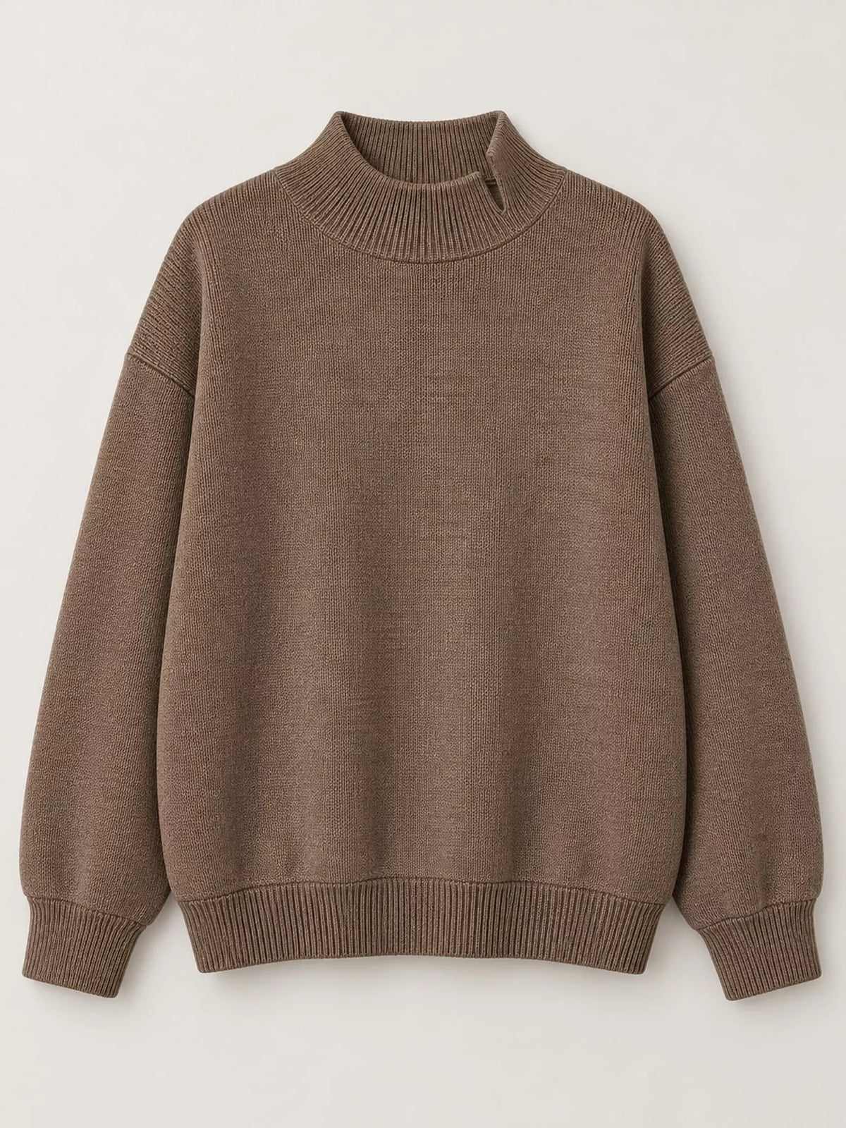 oversized mock neck long sleeve sweatshirt | dropsona - neutral - usage example