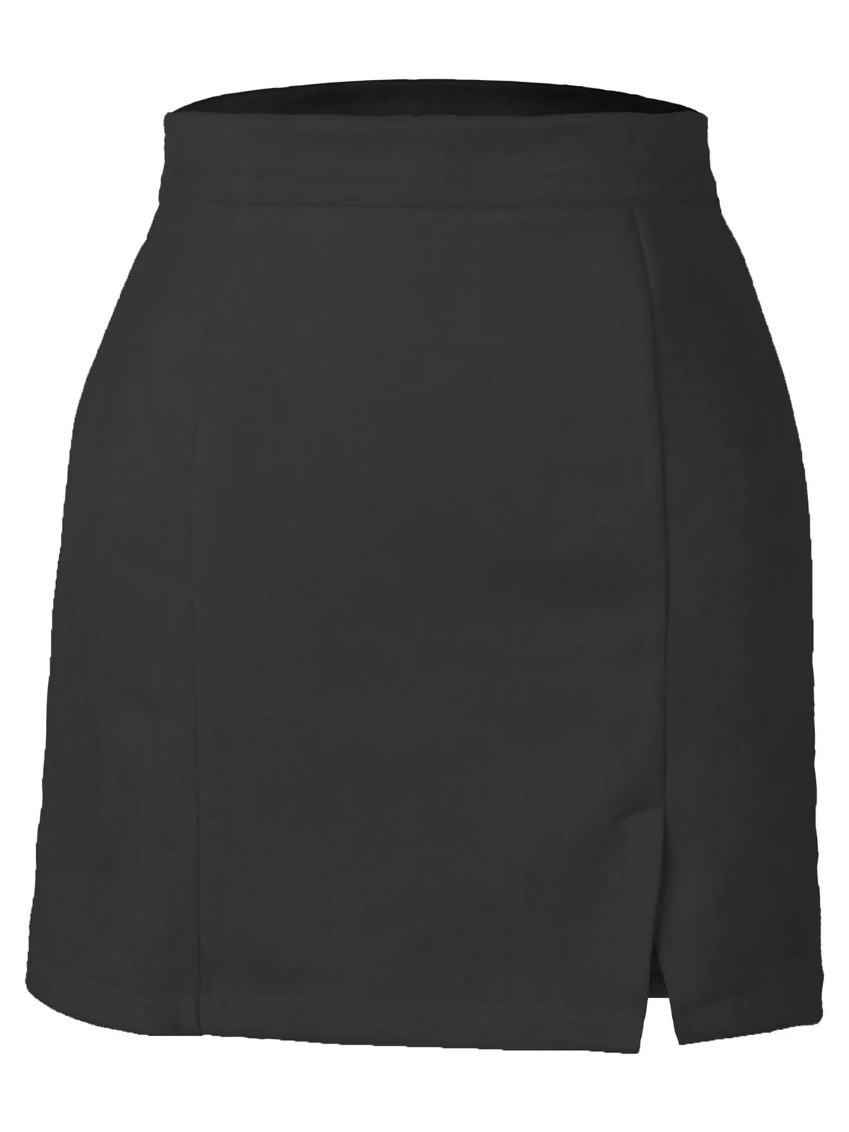 high-waisted slit skirt – zipper, slit, seam detail | dropsona - neutral - material texture