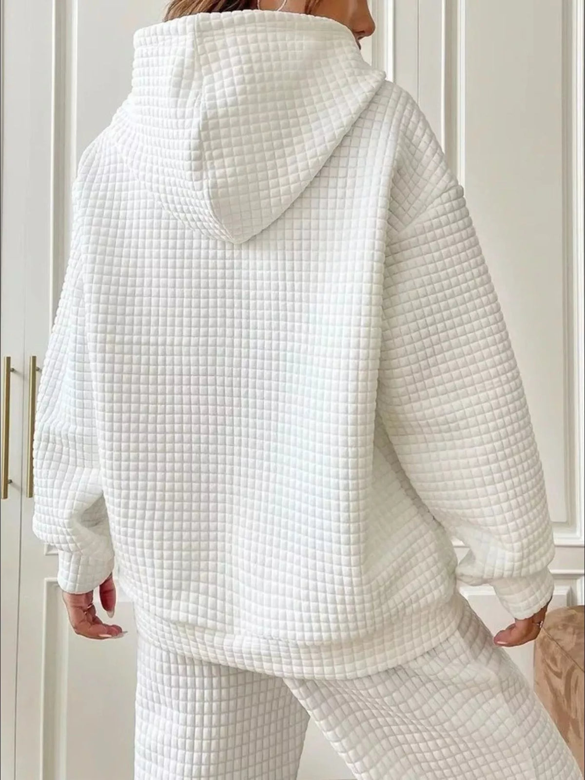 full size textured kangaroo pocket hoodie plus size - material texture