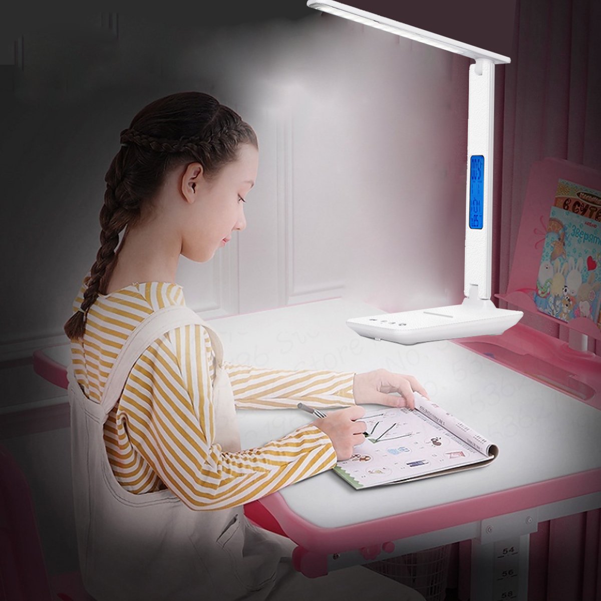 lamp plus 3 in 1 with phone charger, clock and th | dropsona - neutral - front view