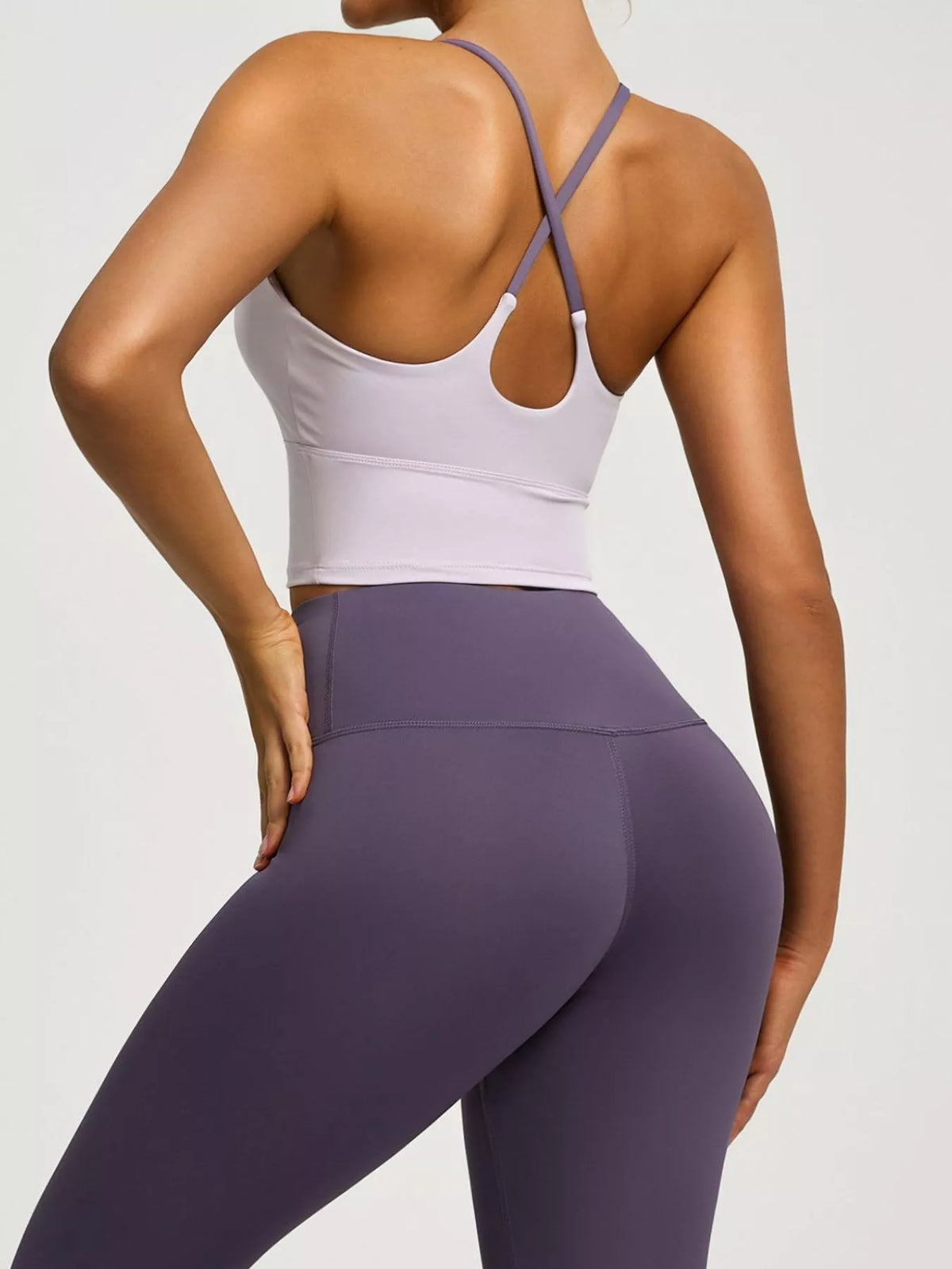 criss-cross back active bra | dropsona - neutral - packaging