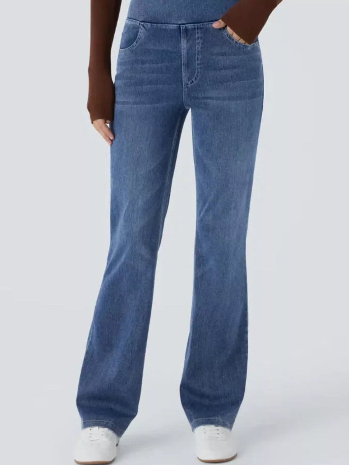 high waist slim fit jeans | dropsona 70% cotton, 30% polyester - neutral - size reference