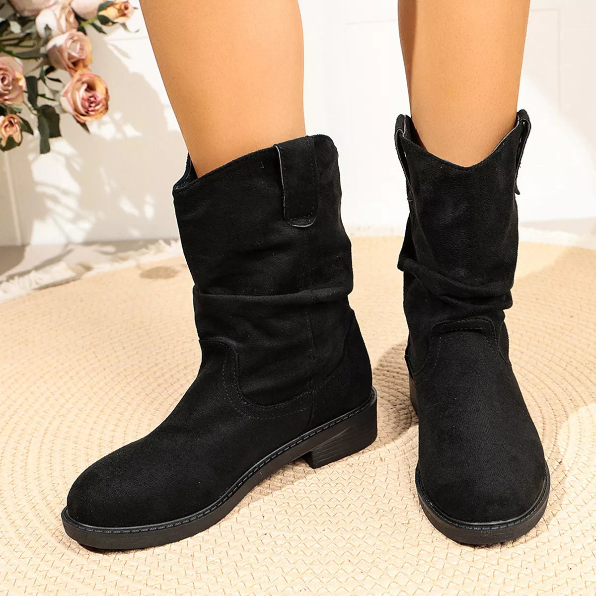 round toe slouchy boots – dear monkey | dropsona - neutral - size reference
