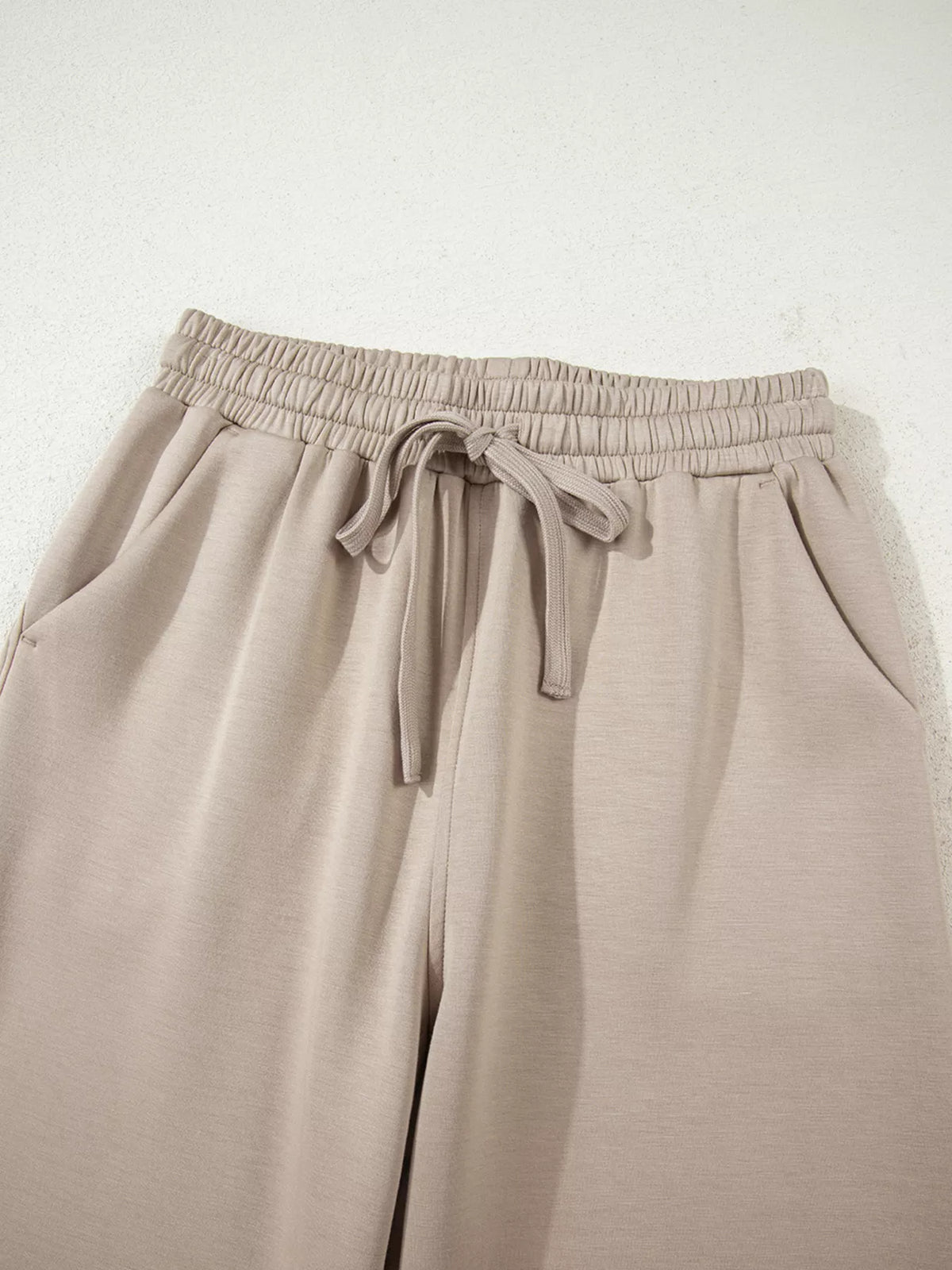 half zip long sleeve hoodie and pants 2pcs outfit | dropsona - neutral - size reference
