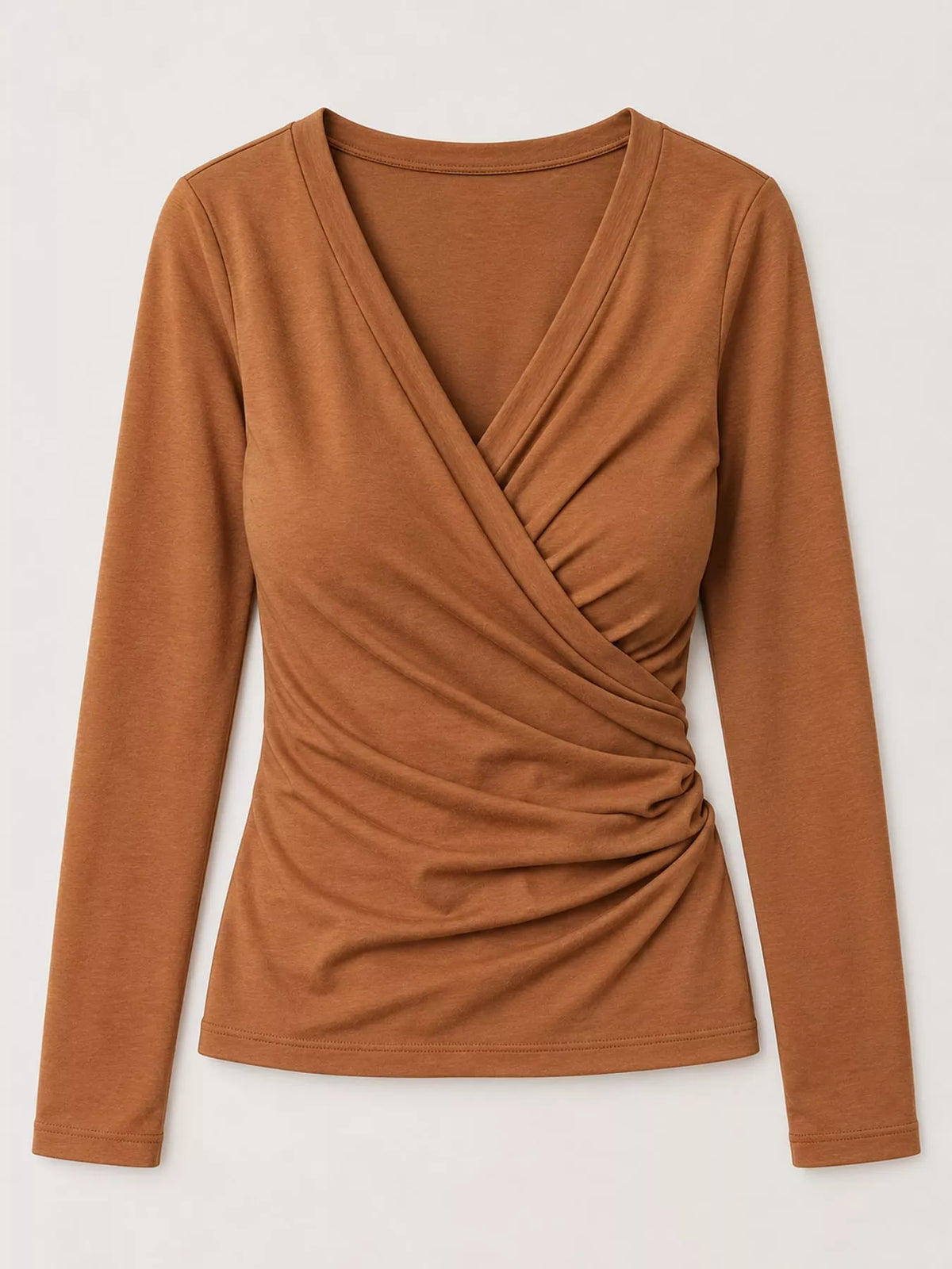 full size surplice long sleeve t-shirt plus | dropsona - neutral - material texture