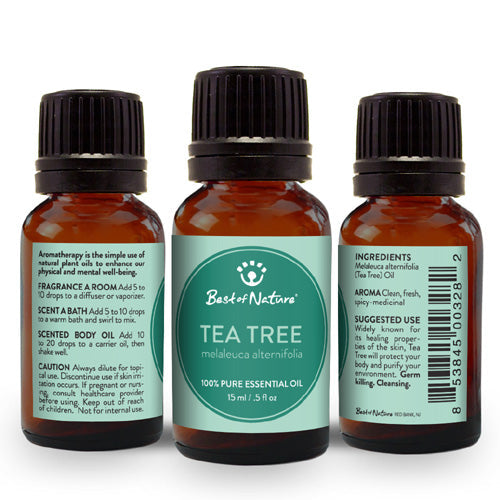 tea tree essential oil – description has | dropsona - neutral - front view