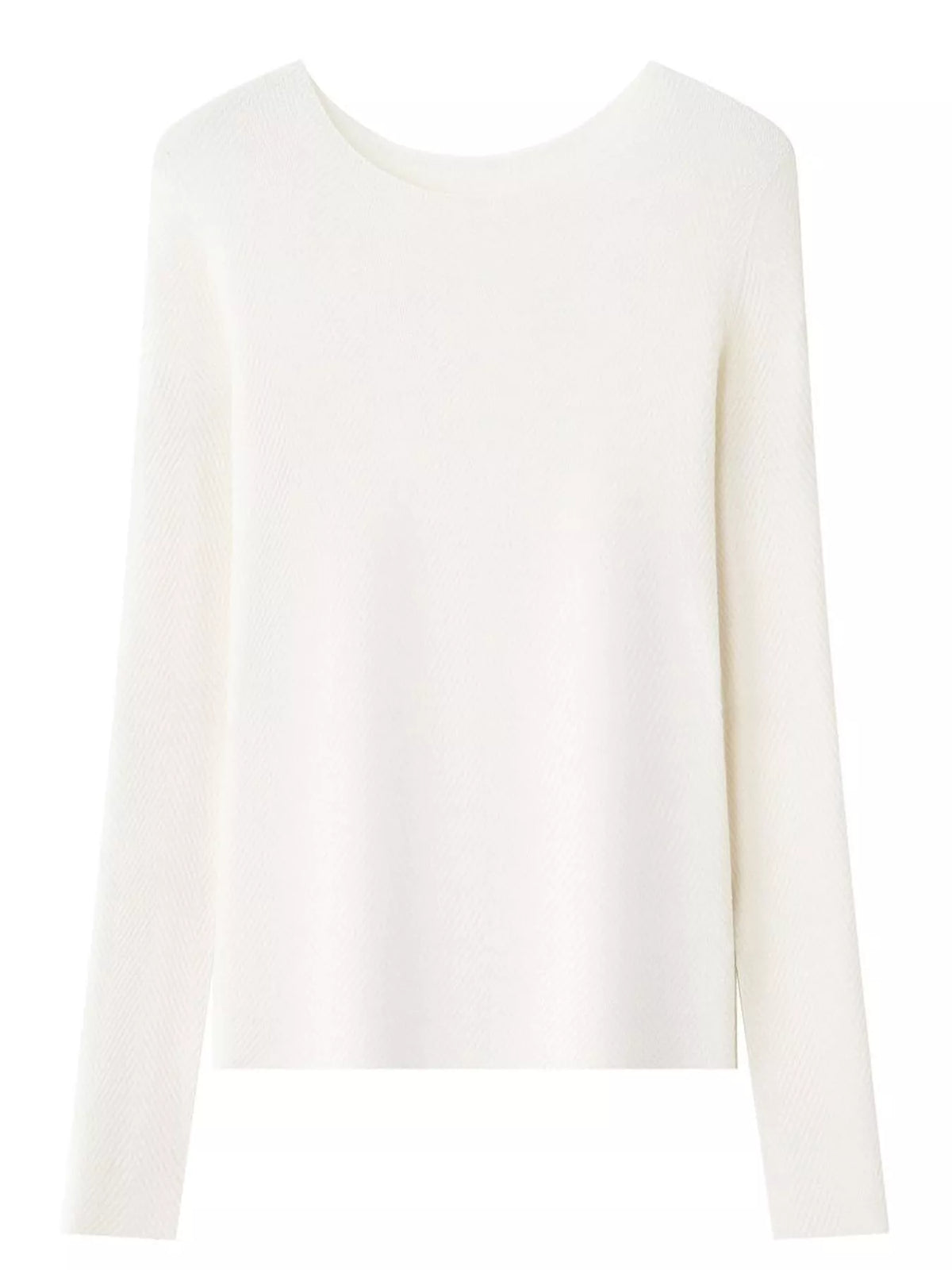 herringbone slim fit long sleeve knit top | dropsona - neutral - size reference