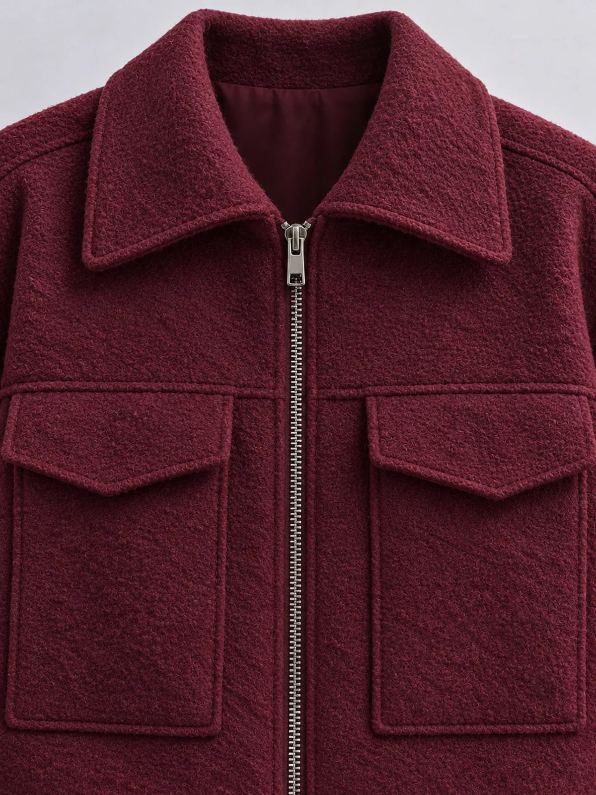 zip up cropped jacket – zipper,pocketed fit | dropsona - neutral - packaging