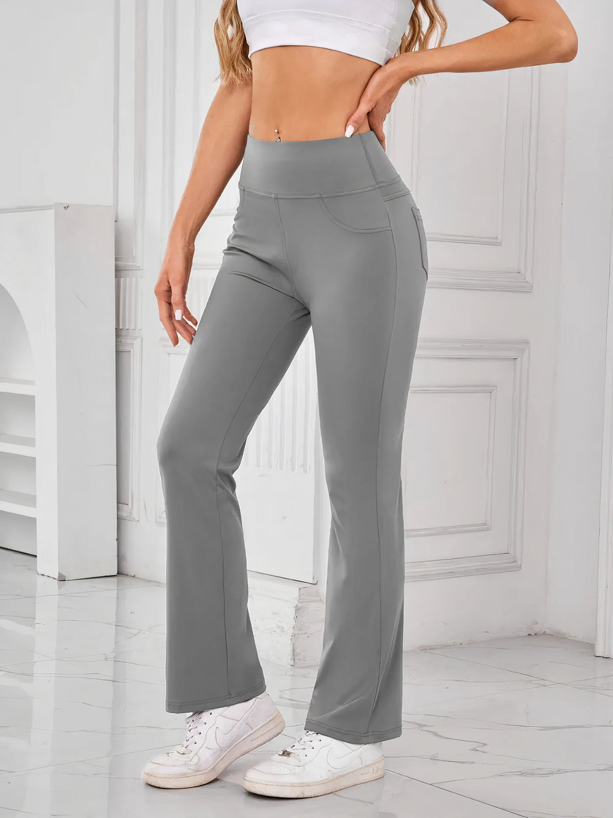 lovelet high waist active pants with pockets - everyday wear