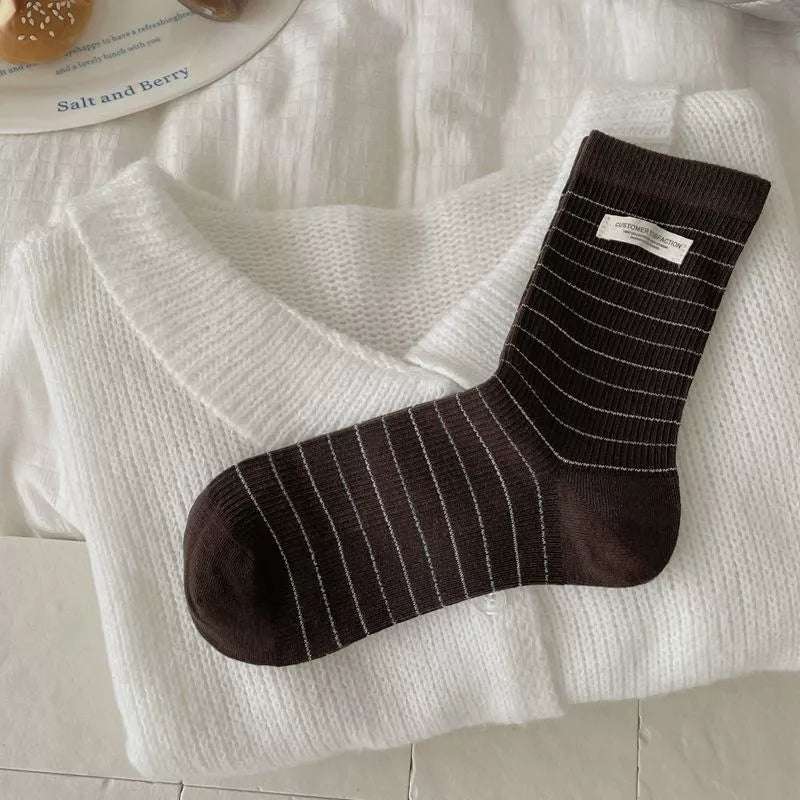 cotton crew socks – candy | dropsona - neutral - front view