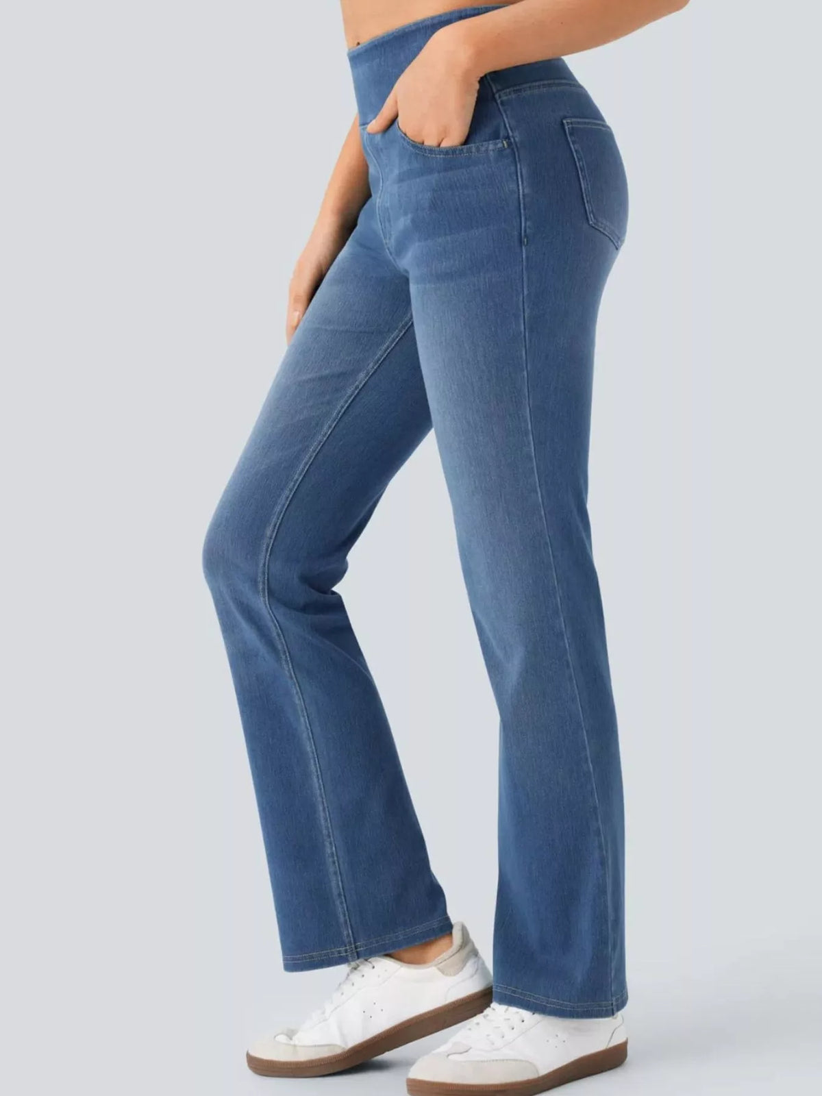 high waist slim fit jeans | dropsona 70% cotton, 30% polyester - neutral - size reference