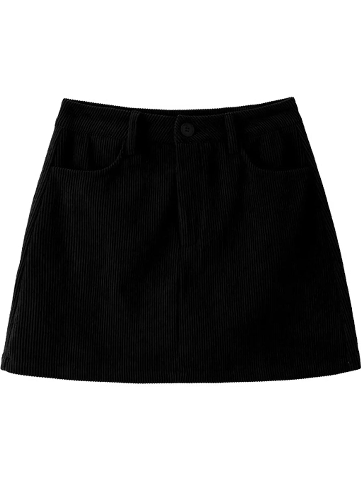 corduroy high-waisted mini skirt | dropsona polyester 100% - neutral - close-up detail