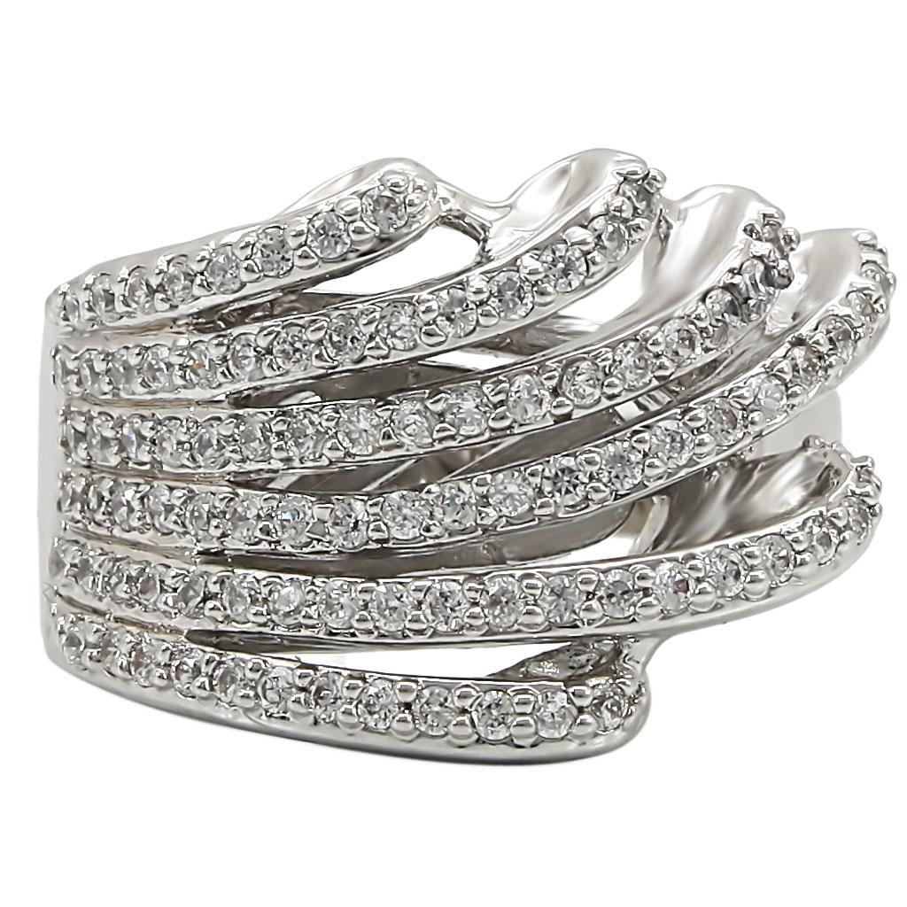 1w018 - rhodium brass ring with aaa grade cz in clear | dropsona - neutral - close-up detail