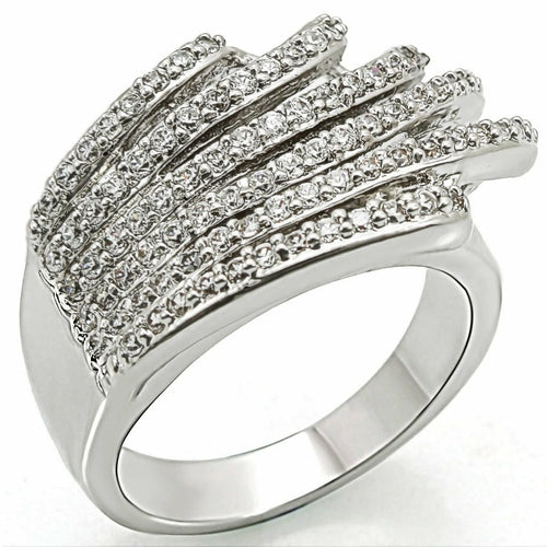 1w018 - rhodium brass ring with aaa grade cz in clear | dropsona - neutral - material texture