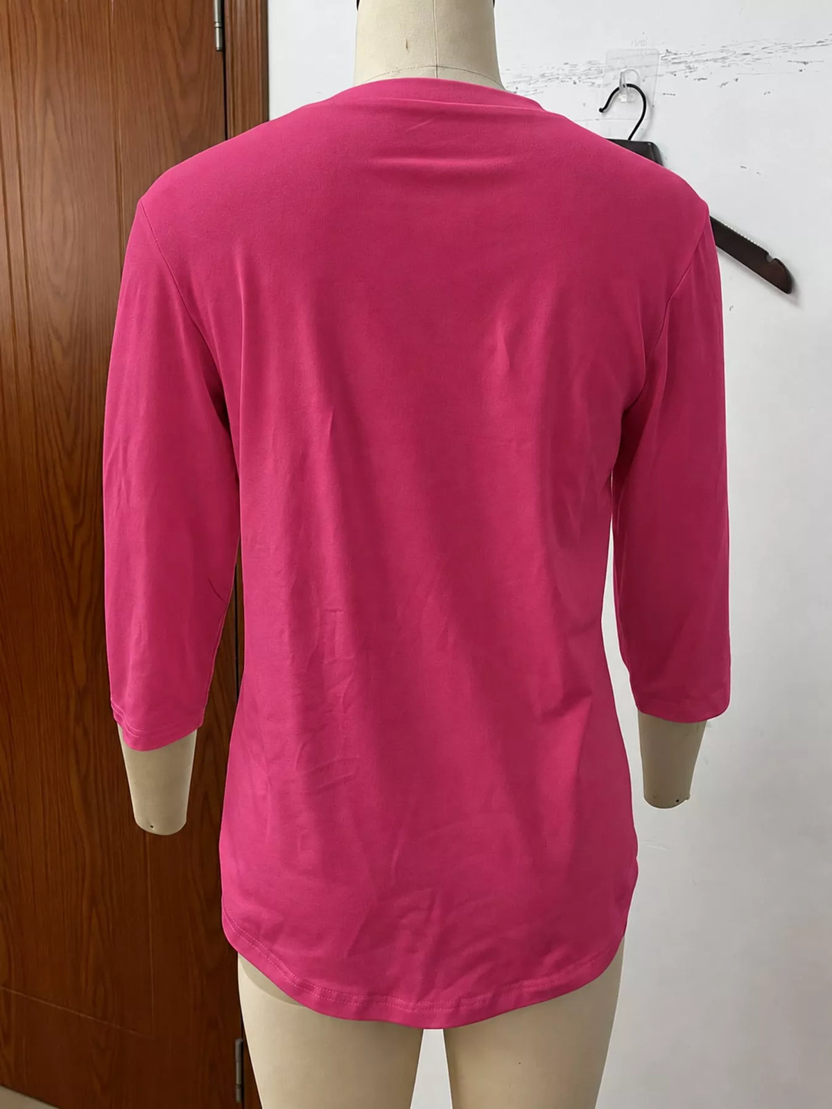 full size v-neck half sleeve t-shirt plus | dropsona - neutral - front view