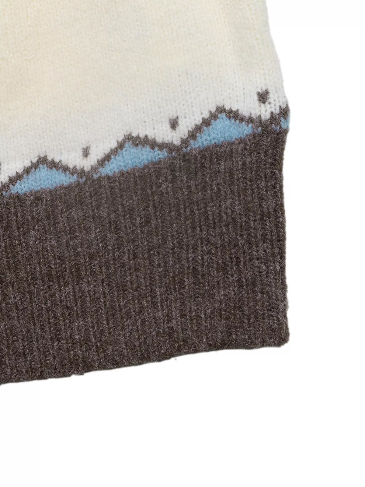 fair isle pattern round neck sweater – basic style | dropsona - neutral - front view