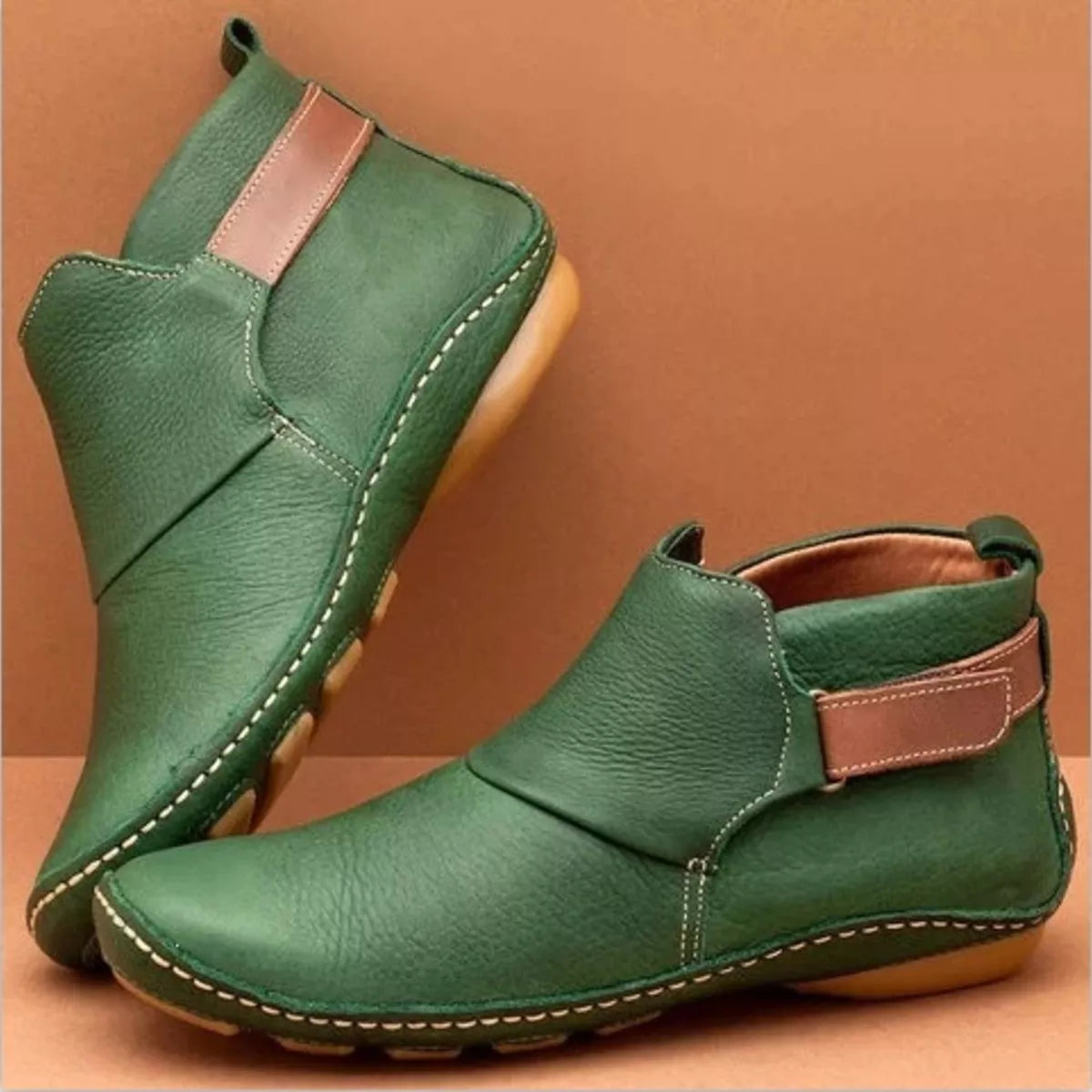 contrast strap detail ankle boots – dear monkey | dropsona - neutral - close-up detail