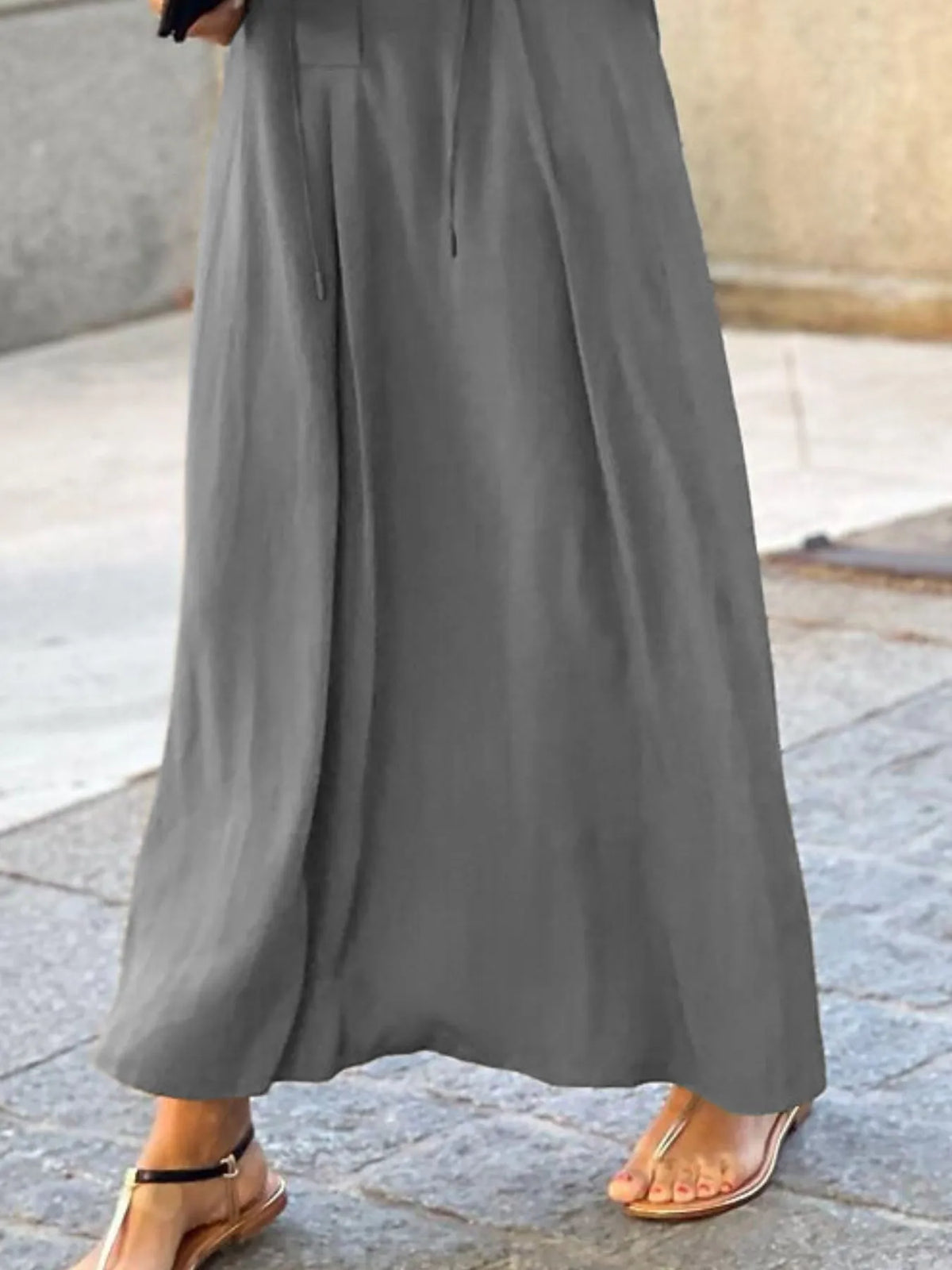 full size solid color maxi shirt dress plus size - close-up detail
