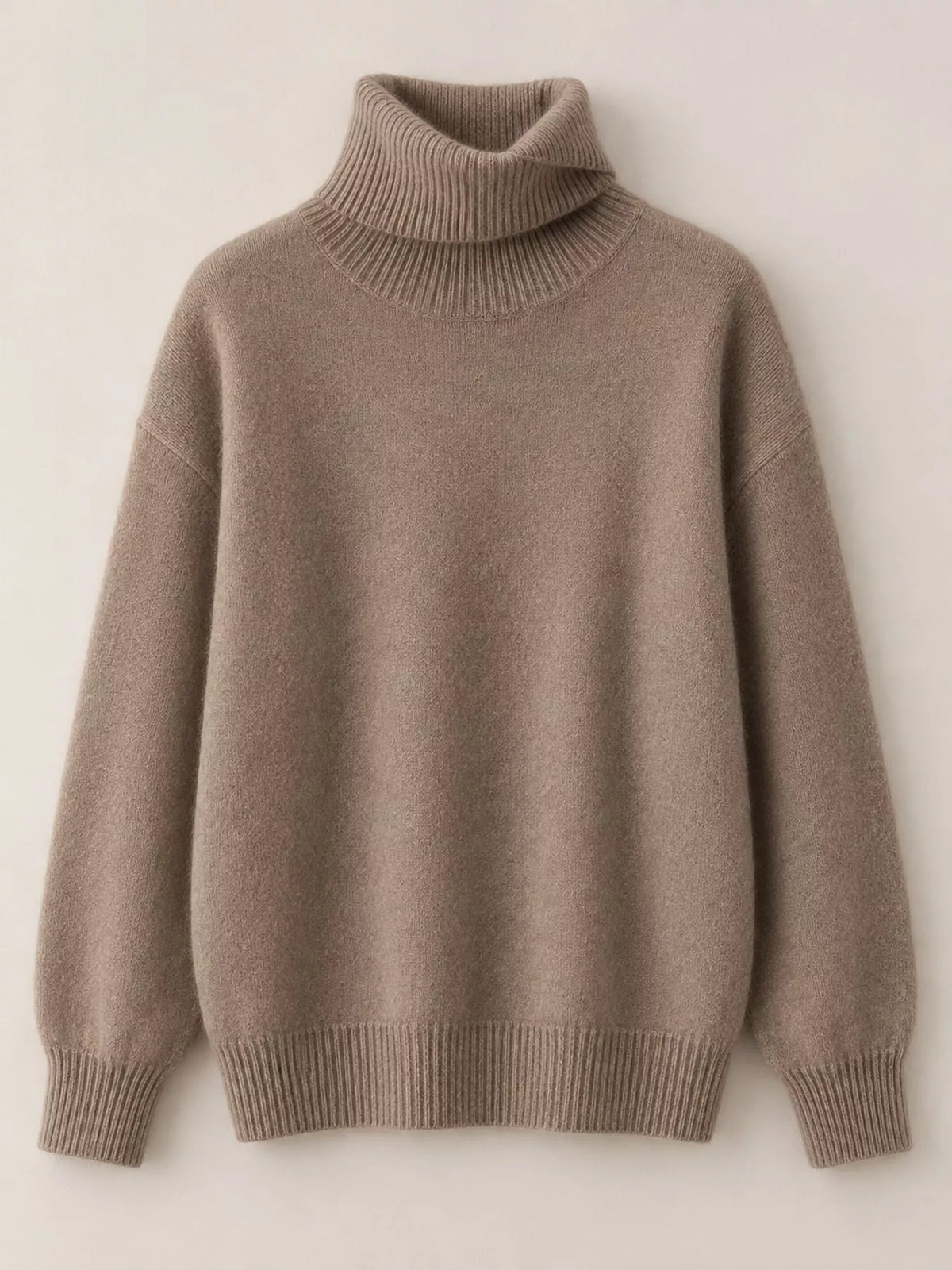 turtleneck dropped shoulder sweater | dropsona - neutral - material texture
