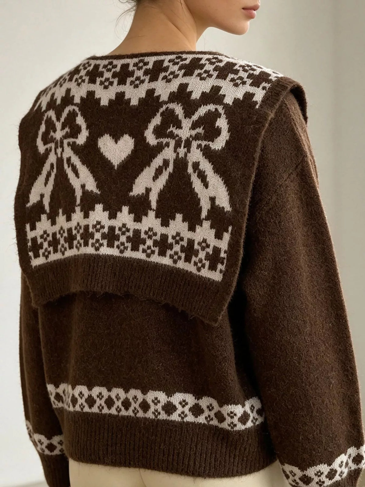 scarf detail dropped shoulder sweater – basic style | dropsona - neutral - packaging