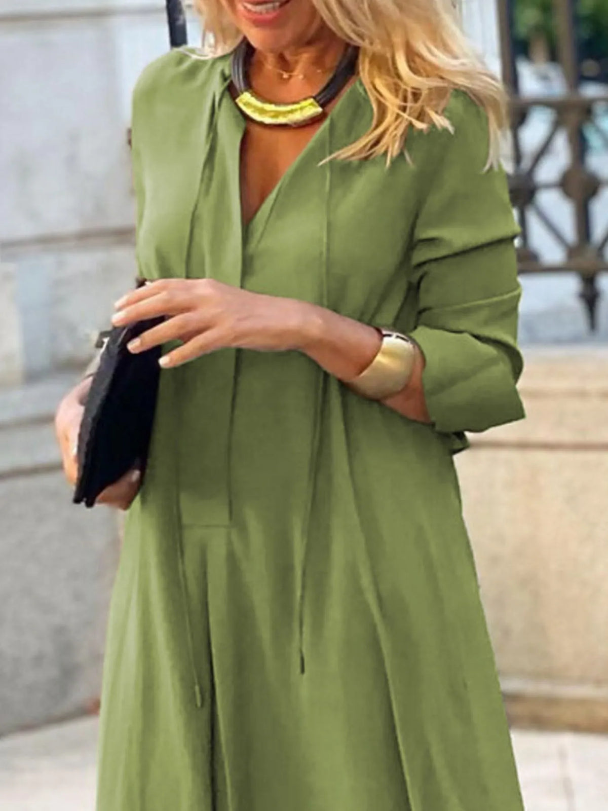full size solid color maxi shirt dress plus size - front view