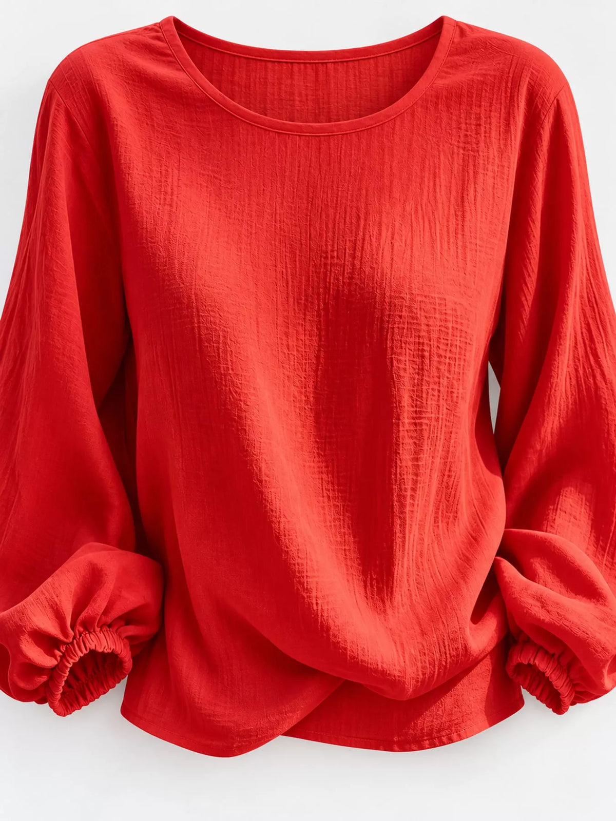 full size elasticated cuffs long sleeve blouse plus | dropsona - neutral - usage example