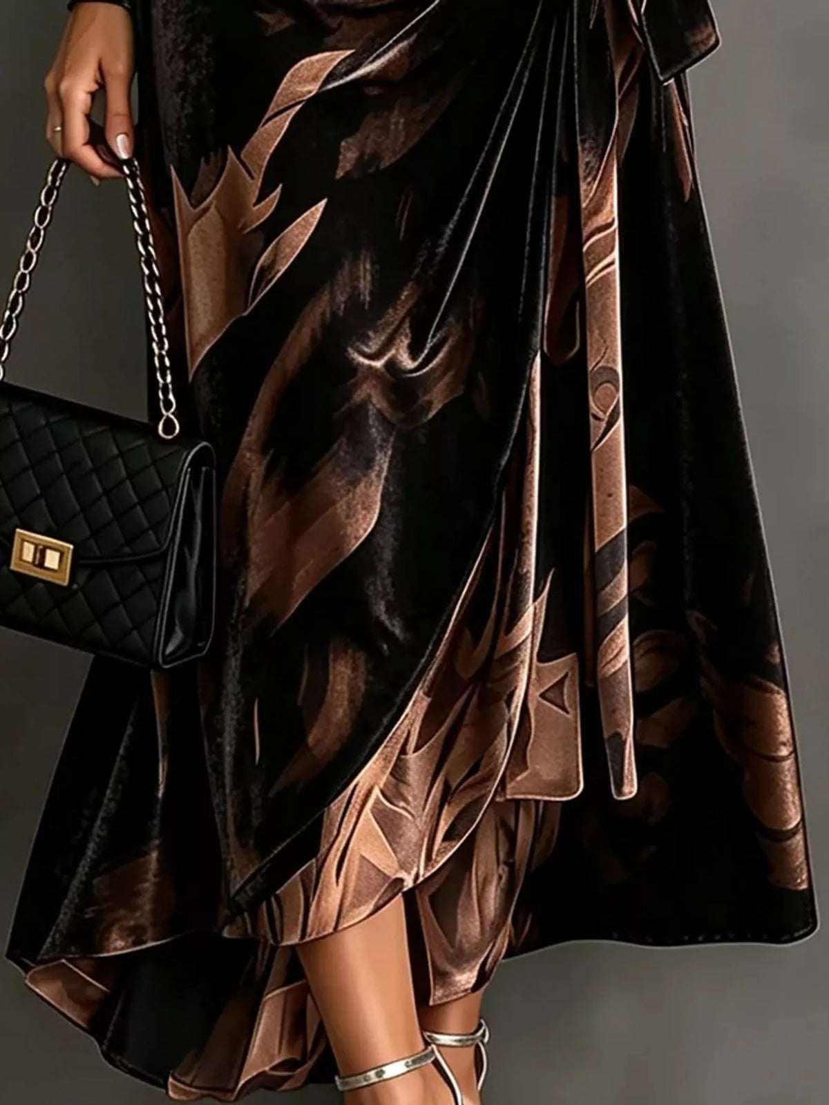tie detail surplice dress | dropsona - neutral - packaging