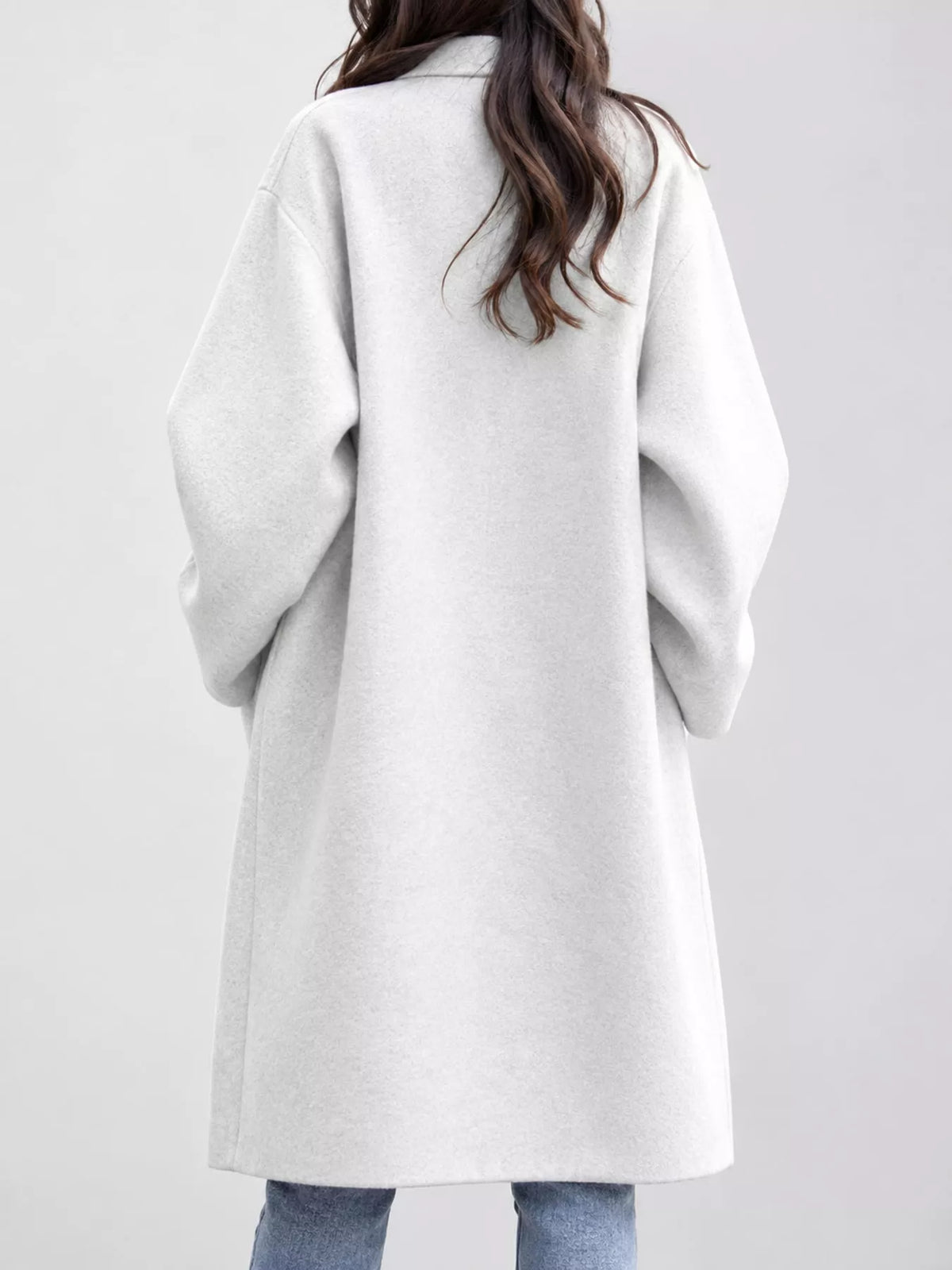full size lapel collar one button coat plus | dropsona - neutral - usage example