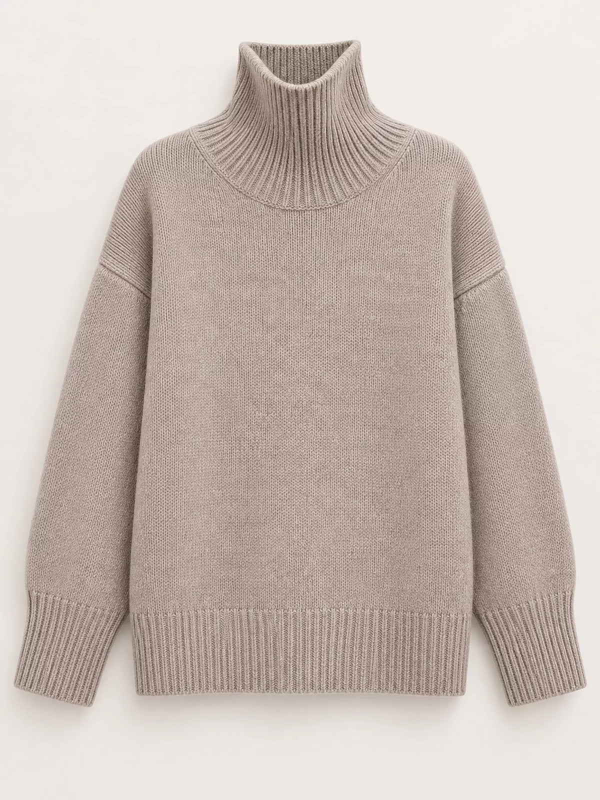 oversized turtleneck wool sweater | dropsona - neutral - usage example