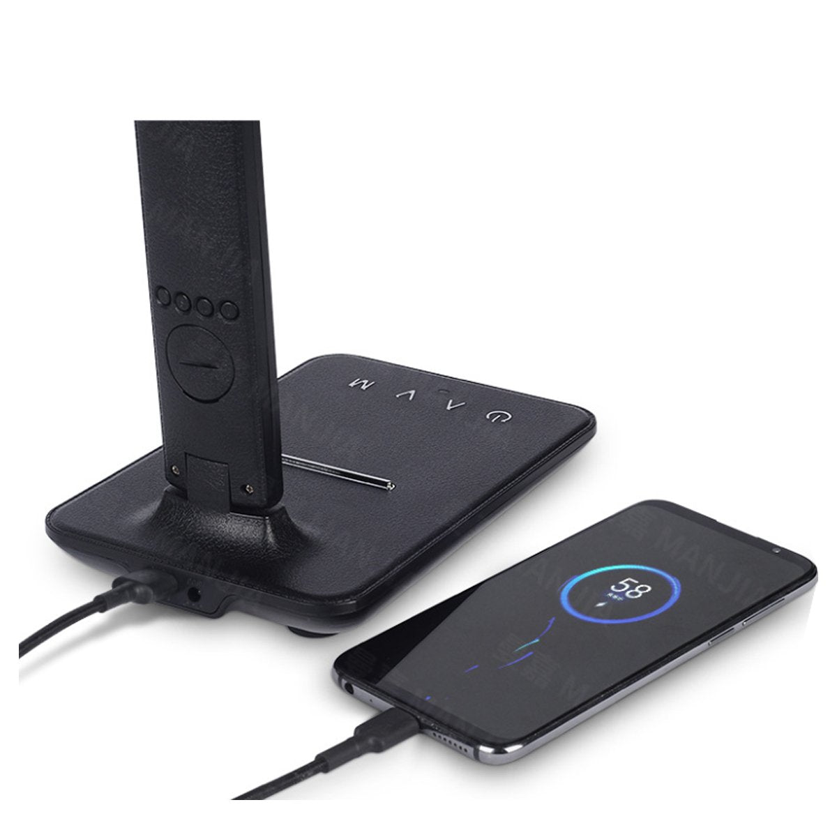 lamp plus 3 in 1 with phone charger, clock and th | dropsona - neutral - close-up detail