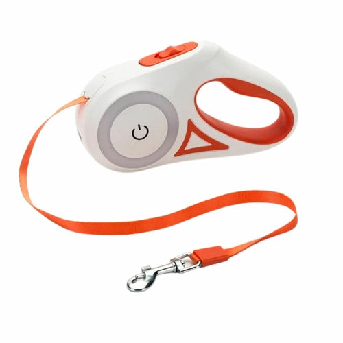 automatic retractable lighting dog leash – this | dropsona - neutral - close-up detail