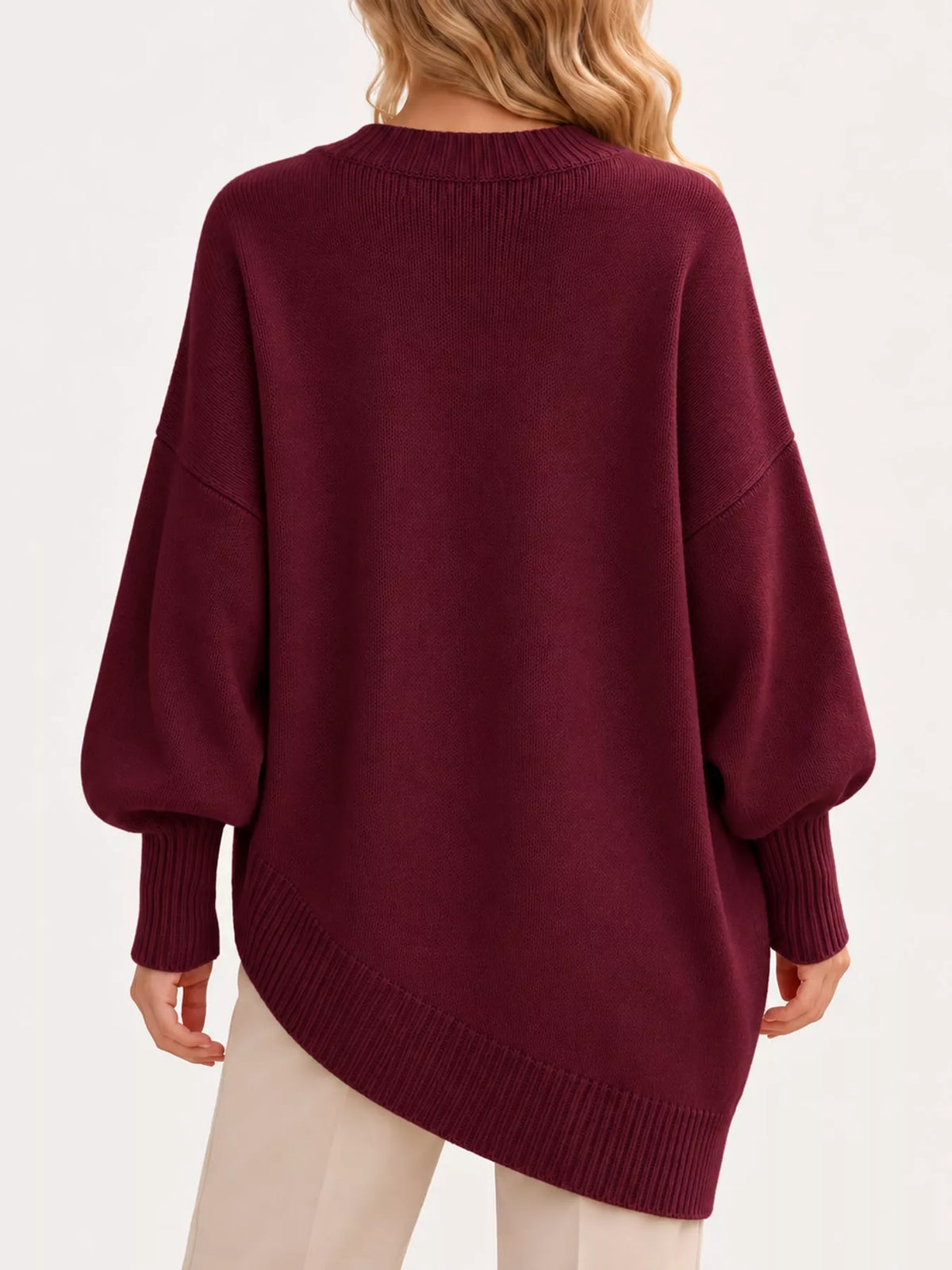 full size ribbed knit dropped shoulder sweater plus | dropsona - neutral - usage example