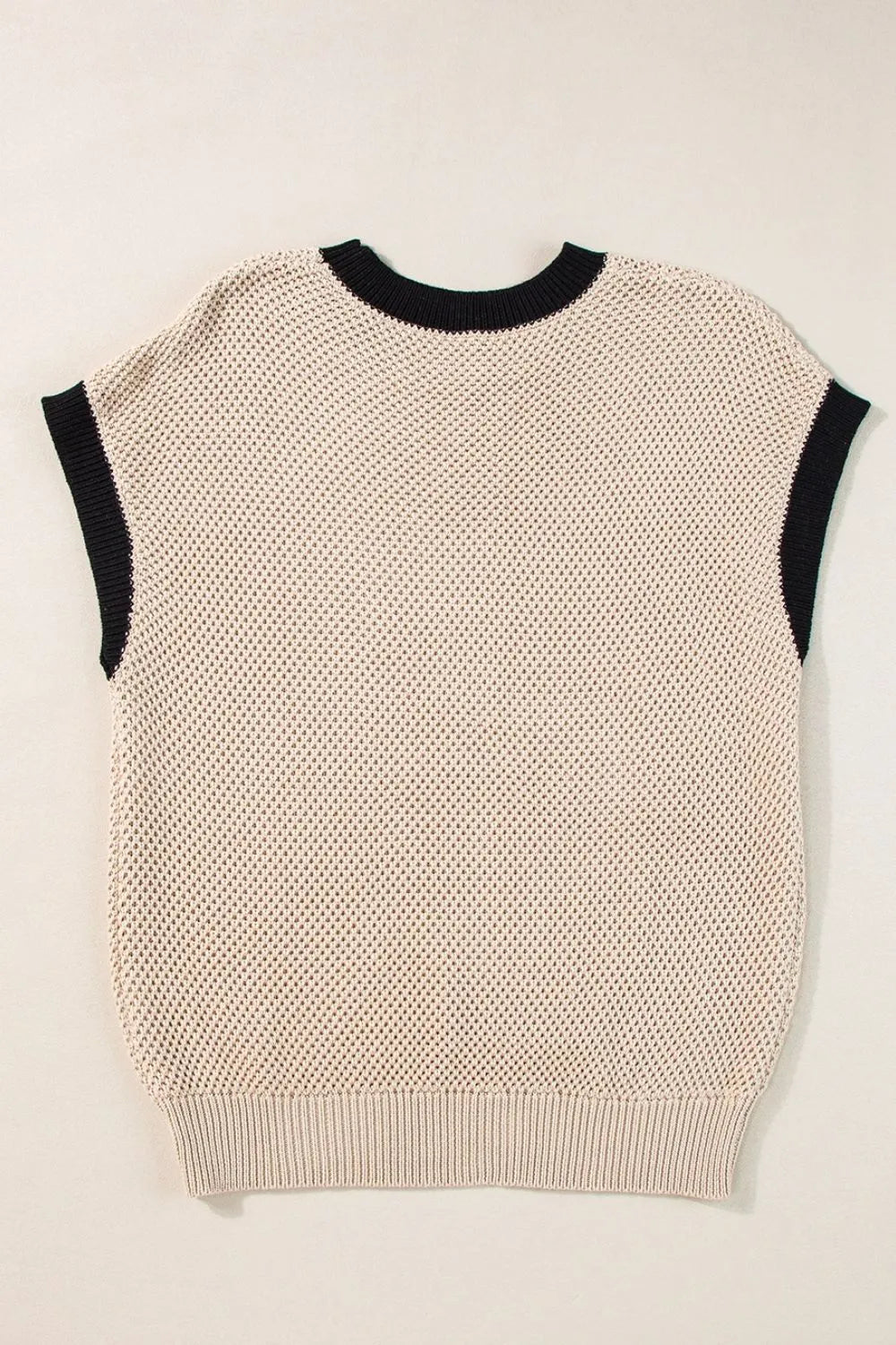 textured knit sweater with contrast trim details | dropsona - neutral - packaging