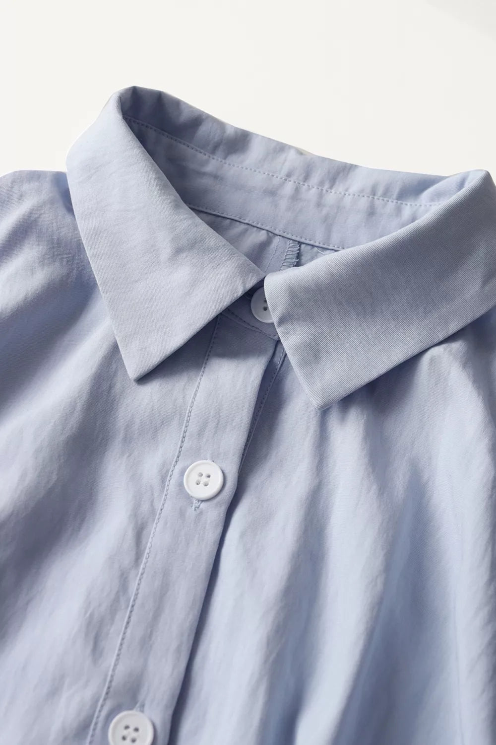 button up short sleeve shirt dress – buttoned | dropsona - neutral - usage example