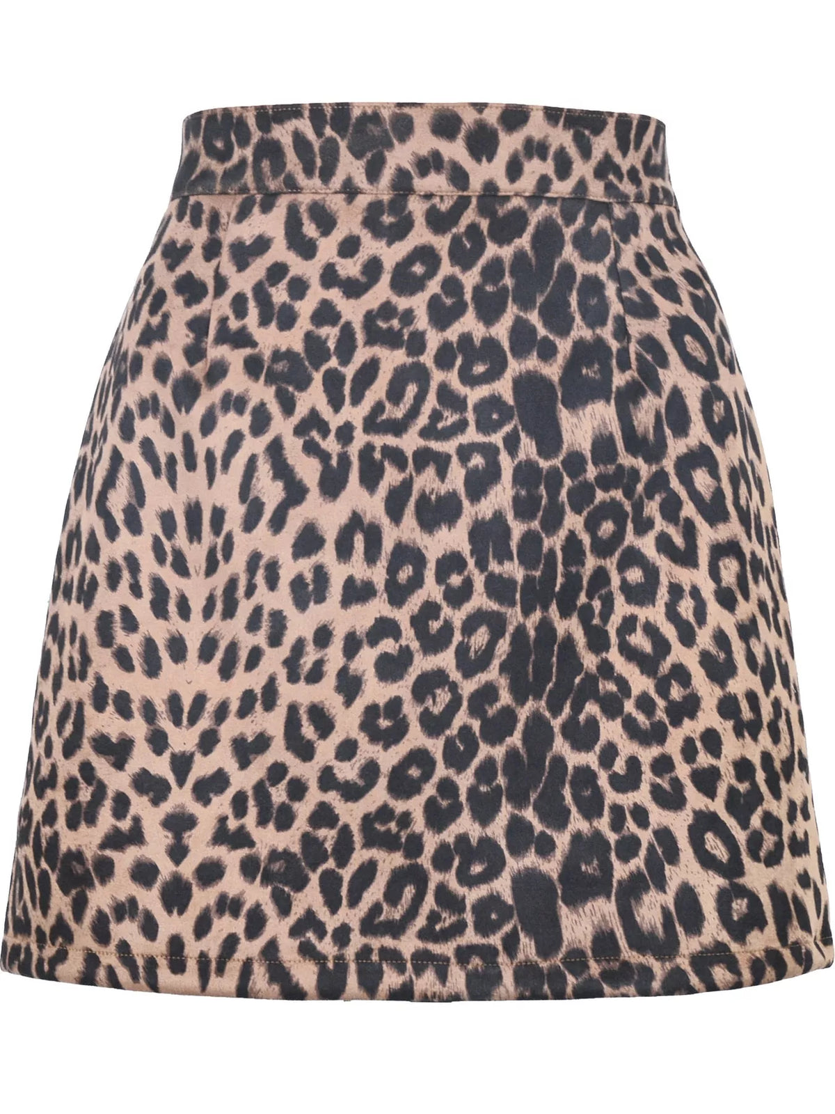 high-waisted slit skirt – zipper, slit, seam detail | dropsona - neutral - front view