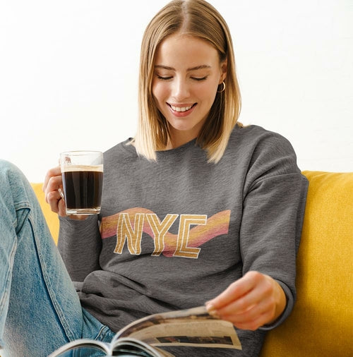 womens nyc retro 70's crewneck sweatshirt – | dropsona - neutral - usage example
