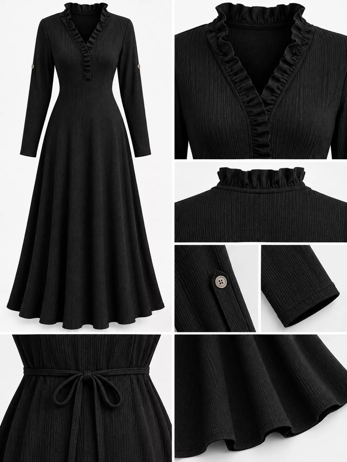 full size frill roll-up sleeve maxi dress plus | dropsona - neutral - usage example