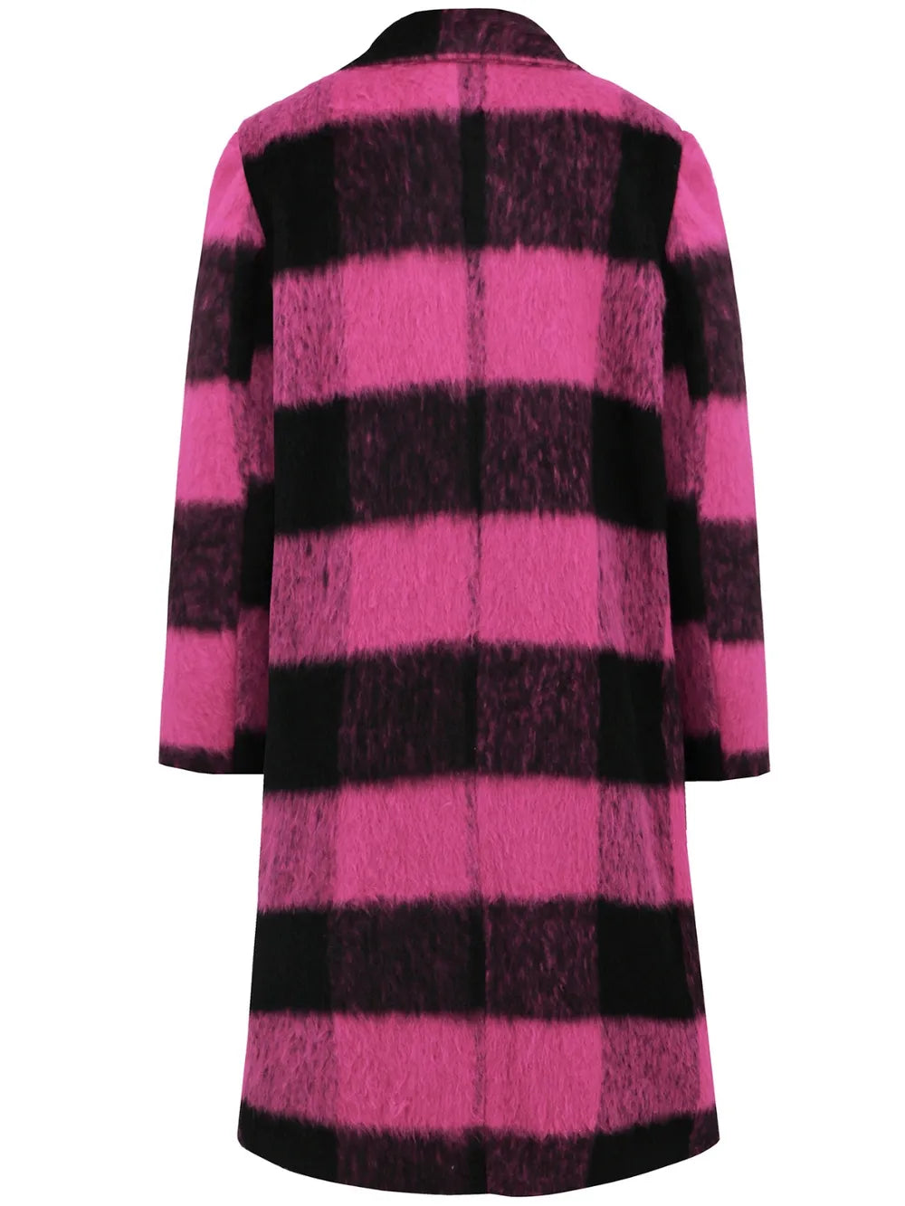 plaid double-breasted long sleeve coat – buttoned | dropsona - neutral - usage example