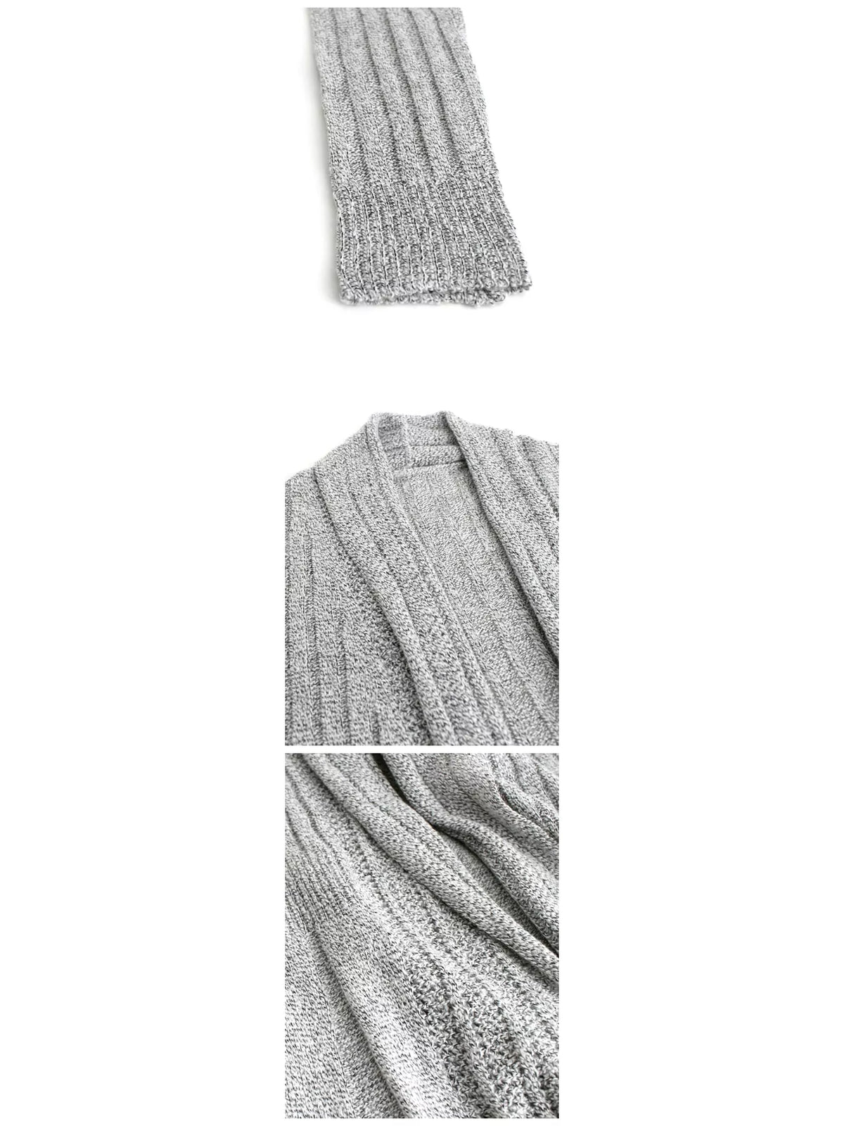 elegant ribbed knit open front flared cardigan | dropsona - neutral - material texture
