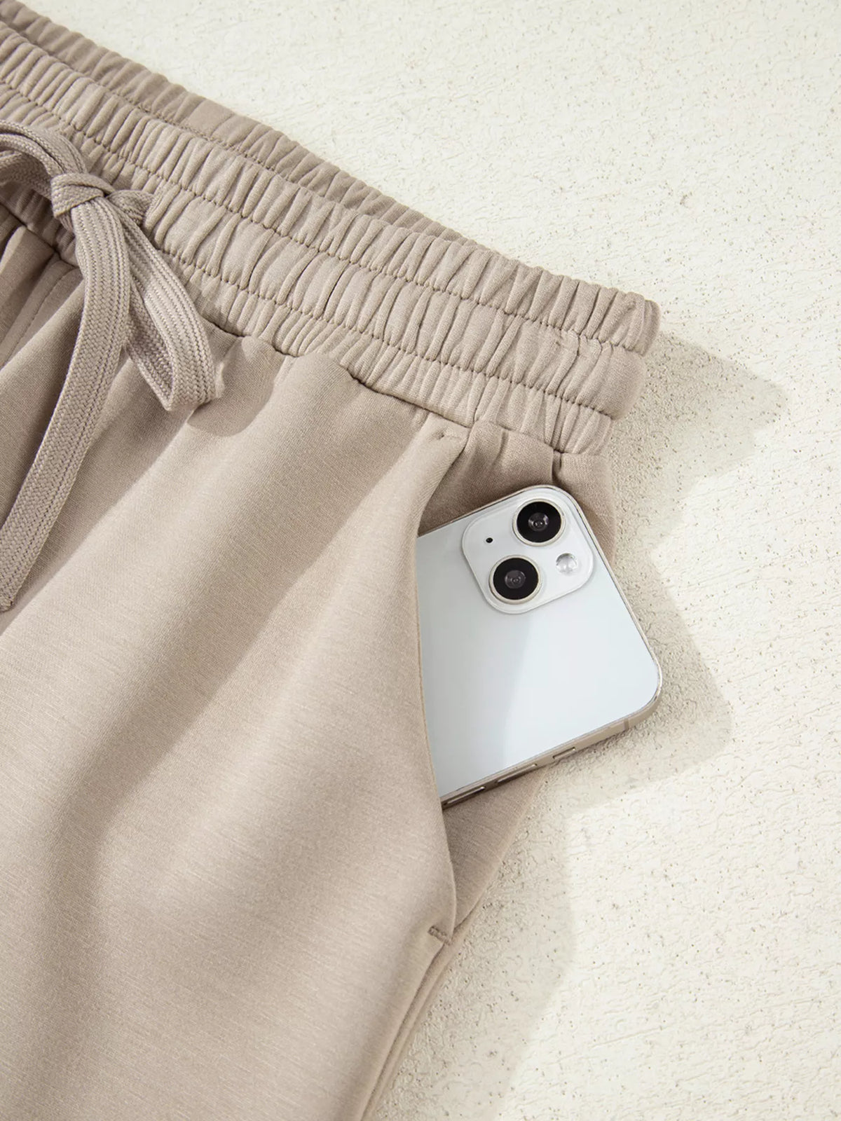 half zip long sleeve hoodie and pants 2pcs outfit | dropsona - neutral - usage example