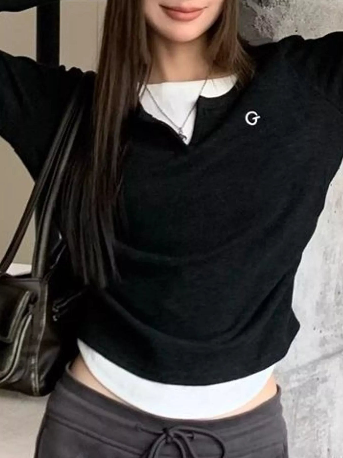 layered look long sleeve t-shirt – basic style fit | dropsona - neutral - packaging