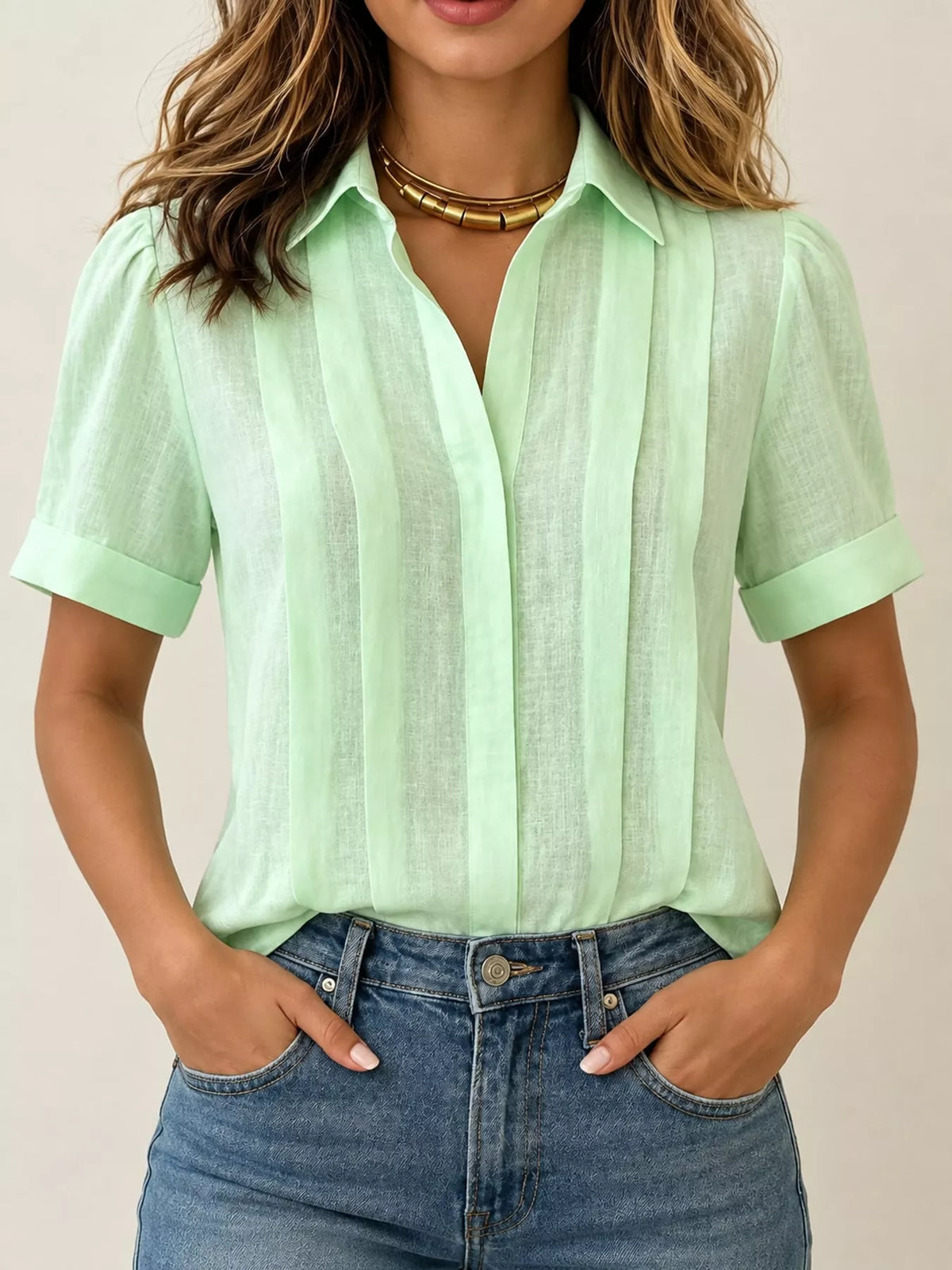 full size button up short sleeve shirt plus | dropsona - neutral - size reference