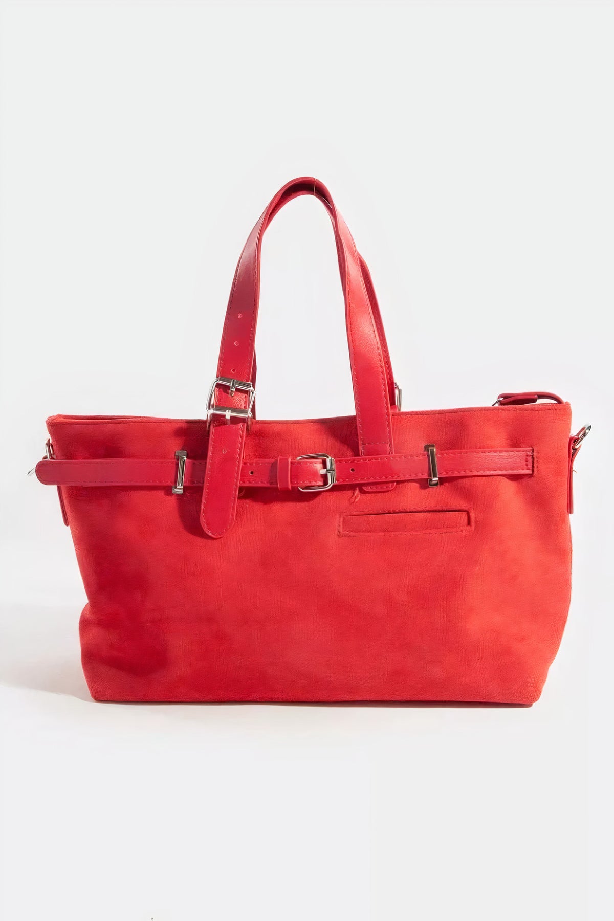 fame faux leather buckle strap detail tote bag - everyday wear