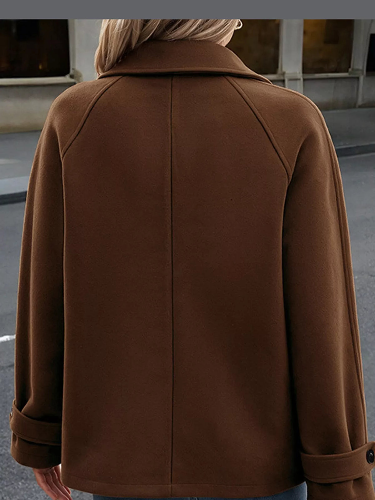 button up raglan sleeve coat – buttoned,thermal fit | dropsona - neutral - usage example