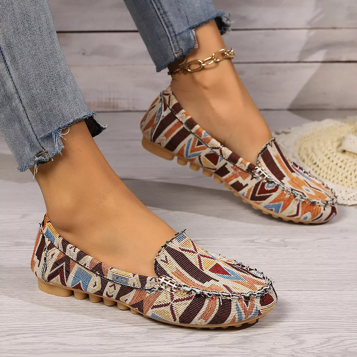 round toe slip-ons – mirage platform | dropsona - neutral - front view